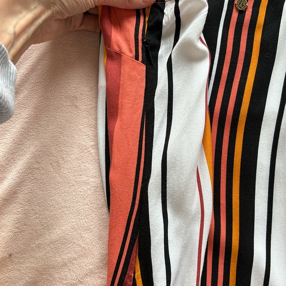 Volcom Midi Dress Orange Striped Spaghetti Straps Size S - Picture 11 of 12